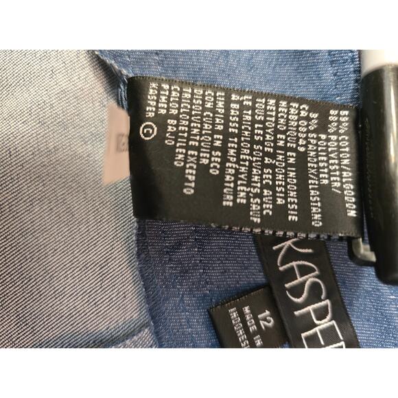 KASPER PANT SUIT Jacket sz 16/Pant sz12 INSEAM 28'/Stetch Denium NWT - Picture 12 of 16